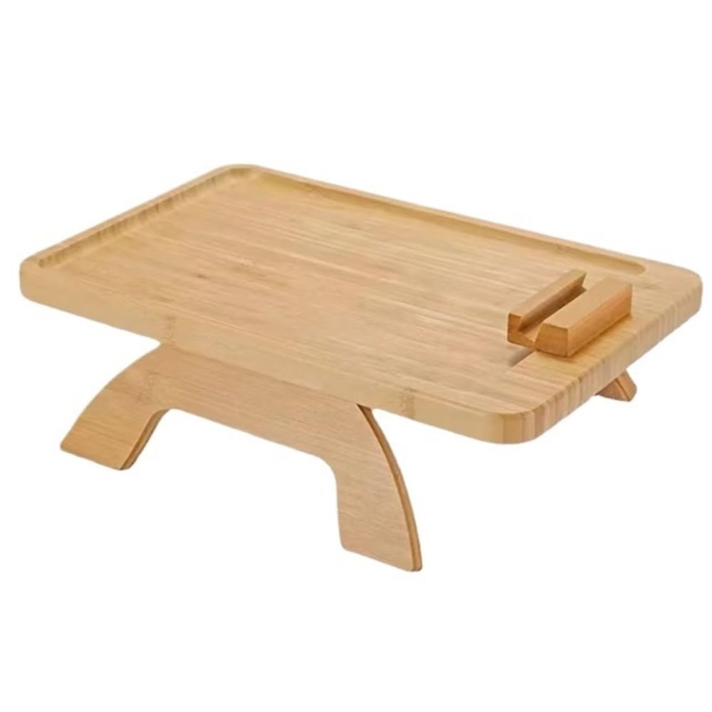 Plateau à fruits en bois pour canapé table basse mobile et support de téléphone