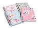 YIHUANYIFA 4pcs A6 Spiral Notebooks School Supplies 8mm Ruled 5.7 x 4.1 inch Hardcover 160 Pages Journals for Work Students Study and Notes (4, Flower A)
