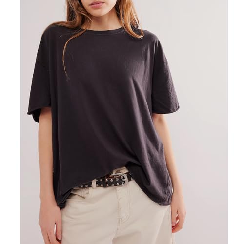 Women Butterfly Lace Short Sleeve Top Y2k Oversized Cut Out Solid Crew Neck T Shirts Summer Embroidered Tee2