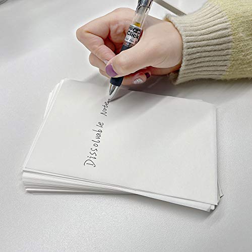 Image of NATURALABEL 100 PCS 4.1 inch x 6.3 inch Water Soluble Paper - Dissolves in Water, for Memorials, Prayers, Journals, Spy & Secret Messages