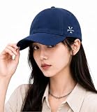 [YECCNA] キャップ ブラックキャップ 戸外/ランニング対応 UV カット 深め版型 小顔効果 メンズ・レディース サイズ調節可能 綿 100％ 5color (JP, アルファベット, Free Size, ブルー) [並行輸入品]