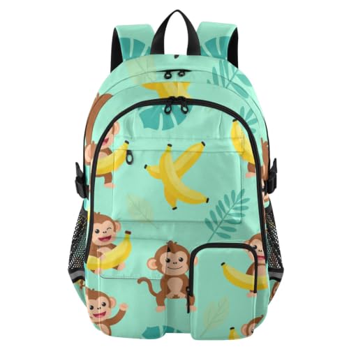 Mochilas para laptop de 17.5 con diseño de mono para proteger tu equipo universitario