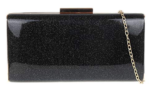 Pochette de soirée compacte et rigide ornée de paillettes fines