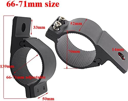 RIGIDON 2 Pcs Led Work Light Bar Mounting Brackets, 2.5 inch 66 to 71 mm Universal Adjustable Mounting Bracket Holder Tube Clamp Holder for Car Off road Truck 4x4 SUV ATV