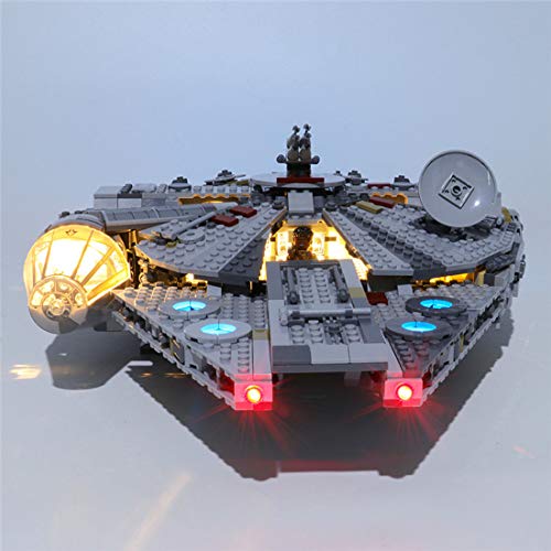 HYMAN LED Beleuchtung Set, Dekorations Licht für Millennium Falcon Raumschiff, Kompatibel mit Lego 75257 Star Wars (Kein… – Bild 5