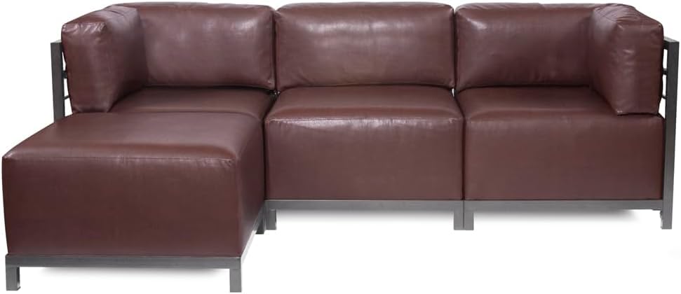 INDIAN DECOR 41465 Patio Ottoman with Cover, Upholstered Foot Stool Coffee Table Ottoman Bench, Seating Futniture for Both Indoor & Outdoor Home and Office, Metal Frame, Cushion Brown 1