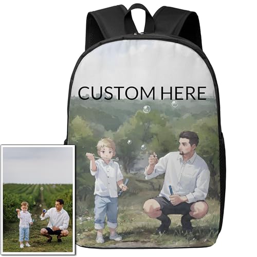 Custom Backpack Personalized Shoulder Traveling Bag Add Your Customized Photo Picture Text Simple FashionCasual Backpack Travel Knapsack Standard Size forTravel2