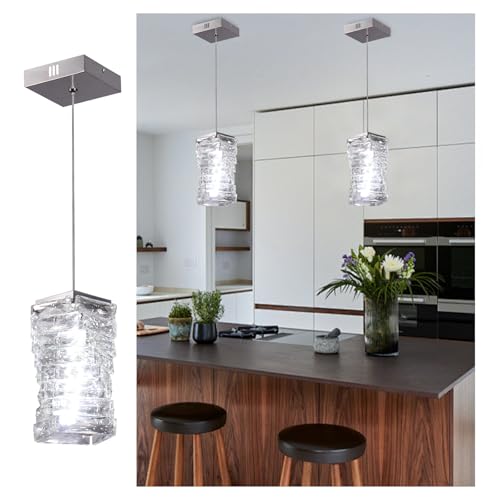 Cainjiazh Crystal Pendant Light Fixture Modern Finish Hanging Lighting LED Crystal Chandelier Flush Mount Chandeliers Ceiling Lights for Kitchen Island Entryway Hallway Kids Room(Multicolor)