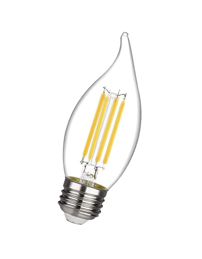Image of E27 LED 4W Candelabra Base Bulbs 5W Decorative Candle Base Lamp 5 Watt E27 LED Lights Bulbs 2700K Warm White for Ceiling Fan Dining Room Home Decor,