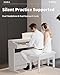 WENCAI 88 Keys Digital Piano Hammer Action Weighted Keyboard Piano, Full Size Upright Electric Piano, Wooden Electronic Piano for Beginner Professional, MIDI-USB Support, 3 Pedals, White