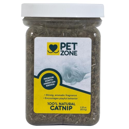 Pet Zone 100% Natural Premium North American Grown Catnip in Jar, 2.25 Oz (63.8 g), Pack of 1