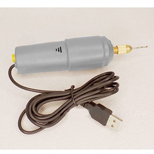 Mini furadeira elétrica usb cinza com brocas para resina plástica madeira polímero argila pingente d