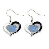 NCAA North Carolina Tar Heels Swirl Heart Earrings