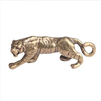Gold Antique Copper Tiger King Figurines Home Decor Accessories Vintage Brass Animal Ornaments Desk Decorations Collectible Figurines, Home Decor Accents 1 Pc