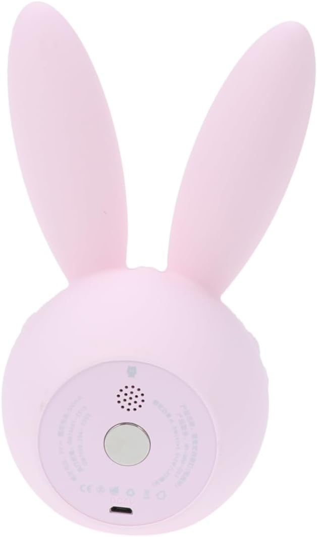 VALICLUD Lovely Rabbit Shape LED Digital Alarm Clock with Snooze Function for Bedroom and Home Pink Cute Electronic Bedside Clock with Light Display
