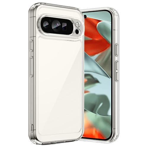 Google Pixel 9 Pro-XL Clear Military Grade Case - Drop Protection Anti-Yellowing Shockproof Transparent Phone Cover