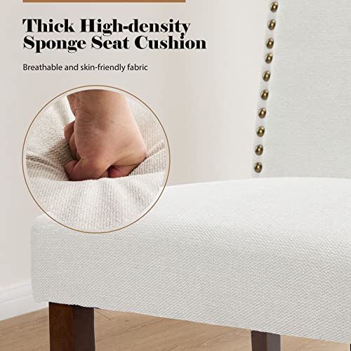 Olixis Dining Chairs Set Of 4, Living Room Chairs, Dining Room Chairs, Upholstered Fabric Dining Chairs, Parsons Chairs With Nailhead Trim And Wood Legs, Modern Armless Kitchen Side Chair, Grey #TOP3