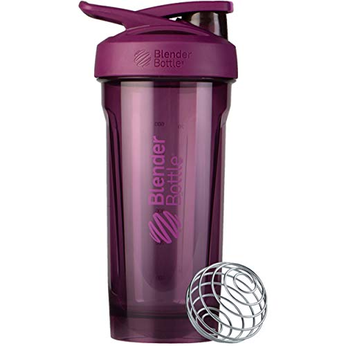 Strada - Tritan - Trinkflasche mit BlenderBall, geeignet als Eiweiß / Protein Shaker, Wasserflasche, BPA frei, skaliert bis 600 ml,