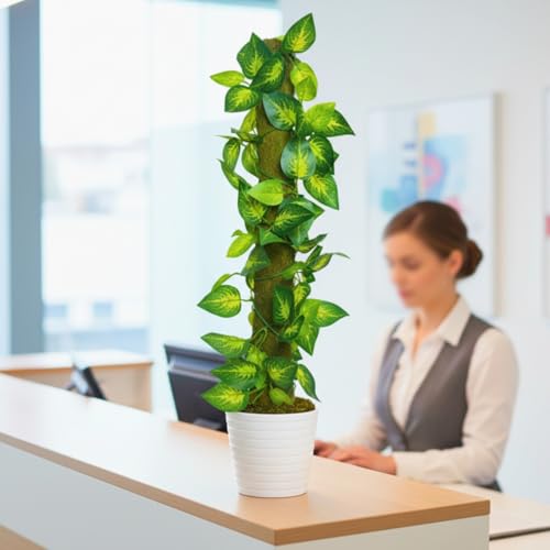 Image of fancymart Artificial Leaves Vine on Moss Stick 60 cm (Without Pot) | Decorative Indoor Plant for Home, Office, Cafe & Restaurant