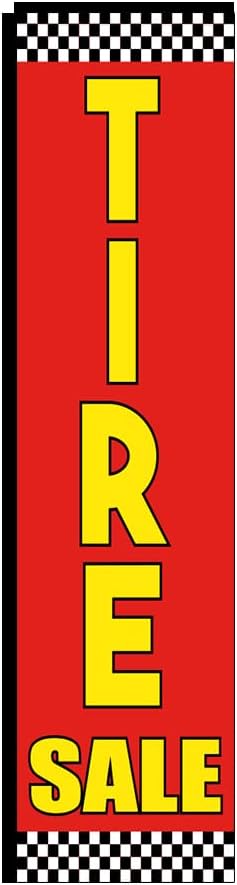 Tire Sale Advertising Rectangle Feather Banner Swooper Flag Sign with Flag Pole Kit and Ground Stake