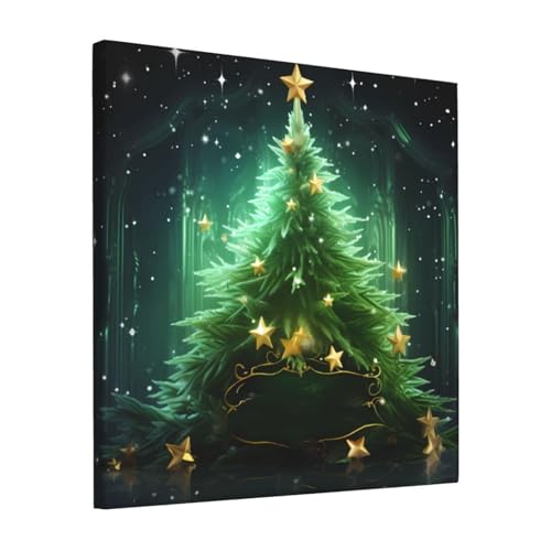 Peintures à thème sapin de Noël vert sur toile d'art moderne de qualité