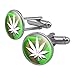 GRAPHICS & MORE Marijuana Leaf Pot Weed Psychedelic Round Cufflink Set Silver Color