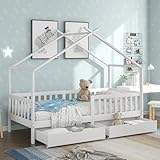 STRUCTURE SOLIDE EN BOIS MASSIF : Fabriqué en bois massif de qualité, ce lit une personne assure durabilité et résistance au quotidien. Son toit triangulaire renforce la rigidité globale tout en agrandissant visuellement l’espace de jeu, idéal pour les moments de lecture ou de repos.