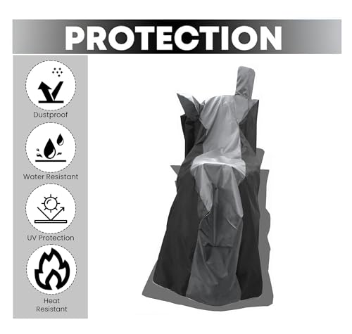 Image of All Season Protection Bike Cover for Ultraviolette X47 Crossover EV Bike Cover with Water-Resistant and Dust Proof Premium 190T Fabric Grey Stripe