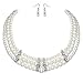 Produktbild ArtiDeco 1920s Damen Halskette Hochzeit Braut Schmuck Accessoires Set Imitation Perlen Kette Retro Stil Armband und Ohrringe Gatsby Kostüm Zubehör (Weiß)