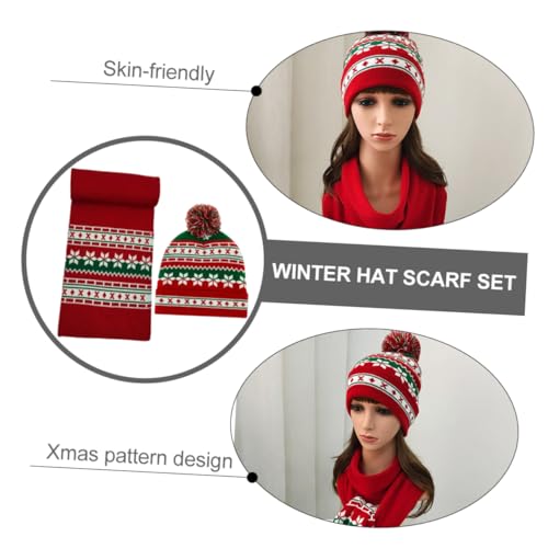 Adorainbow 1 Conjunto 2 Unidades chapéu cachecol natalino gorro de natal touca de natal chapéu de in