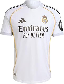 adidas Mens Real Madrid 2526 Home Authentic Jersey Soccer Cleats - White - Size L