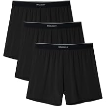 DAVID ARCHY Ultra Soft Modal Boxers for Men, Silky Stretchy Boxer Shorts, Breathable Loose Mens Underwear for Sleep 3/4 Pack