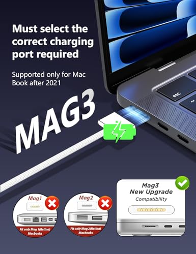 Cargador Mac Book Pro de 96W con cable mag3 de 2m para modelos M1 a M5 3