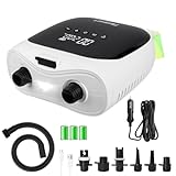 FBSPORT Paddle Board Pump Rechargeable 20PSI SUP Pump, Portable Electric Air Pump Quick Inflate & Deflate SUP Air Pump for Stand Up Paddle Boards, Kayak, Tent (White)