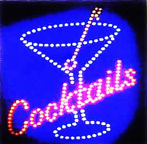 E-ONSale Ultra Bright Wine BAR Cocktail with CUP LED Sign Super Size 19"X19 with Animation montion and Power Switch (L83)