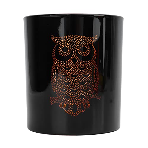 Picysa Bougeoir Votif en Verre Motif Hibou, Photophore, Décoration de Maison