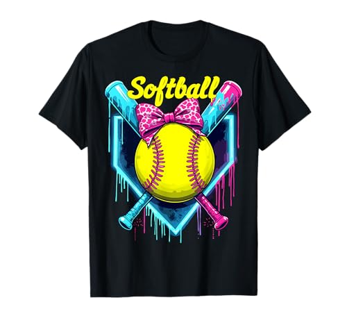 Softball Player Ice Cream Softball Drip T-Shirt