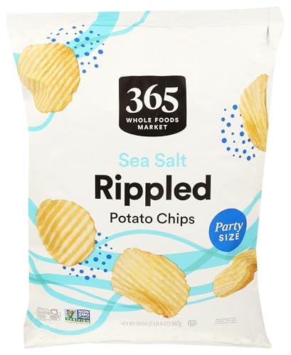 Image of 365 by Whole Foods Market Party Size Rippled Sea Salt Potato Chip, 20 OZ