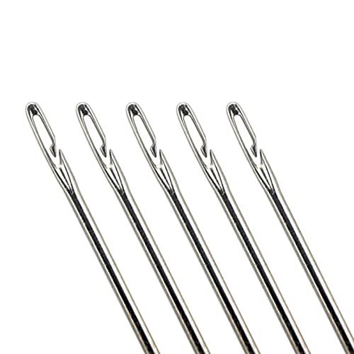 YAWALL Sewing Needles, 24 Pieces Self Threading Needles for Hand Sewing, Easy Thread Needles for Hand Sewing with Wood Needle Case ( Light Brown ) - Thumbnail 2
