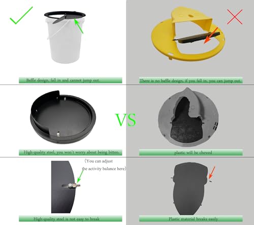 Fpxvg AI-003 Bucket Lid Mouse Trap Metal 5 Gallon Bucket Lid,Strong Metal Material That Cannot Be Bitten thumb #2