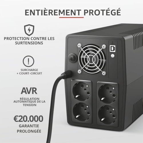 Onduleur PC Trust Paxxon 1500VA alimentation d'énergie non interruptible noir - 4