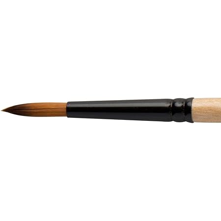 Dynasty Black Gold Synthetic Watercolor Brush - Short Handle Round Size 6