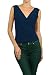 Women's Deep V Neck Sleeveless Top with Side Cinching Detail