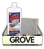Pour-N-Restore Orange Scent Oil Stain Remover 32 oz Liquid Bundle with Microfiber Cloth – Removes Oil Stains from Concrete, Driveways, and Garage Floors – Gift Set (2 Items)