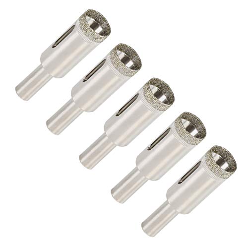 Diamond Drill Bit Set, Glass Drill Bit Glass Hole Saw for Tiles Glass Ceramic Marble Bottles DIY Tool 5 Pack, 1/2