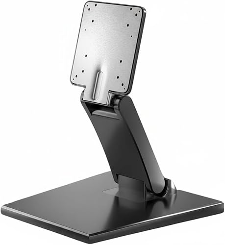 Soporte plegable para monitor de perfil bajo, VESA 100 x 100, soporte de TV corto ajustable para escritorio, fácil montaje