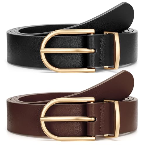 VONMELLI 3 Pack Women's Belts for Jeans Pants Black+Black+Dark Coffee2