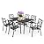 SUNCROWN 7-Piece Outdoor Wrought Iron Chairs and Table Patio Dining Furniture Set - 6 Stackable Metal Chairs, 1 Steel Slat Bistro Table for Garden Backyard Deck