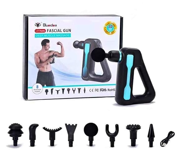 "Rechargeable Massage Gun - 32 Speed Levels, 8 Attachments - Powerful Deep Tissue Muscle Massager for Pain Relief, Recovery - Portable Handheld Percussion Device" (B0CTXJF3QC) Amazon Price History, Amazon Price Tracker