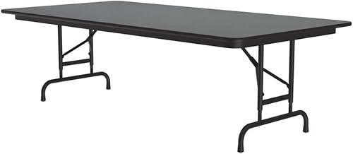 Miniatura 241 de Correll - Mesa plegable de altura ajustable y resistente, parte superior laminada de alta presión, fabricada en Estados Unidos, delantal de acero